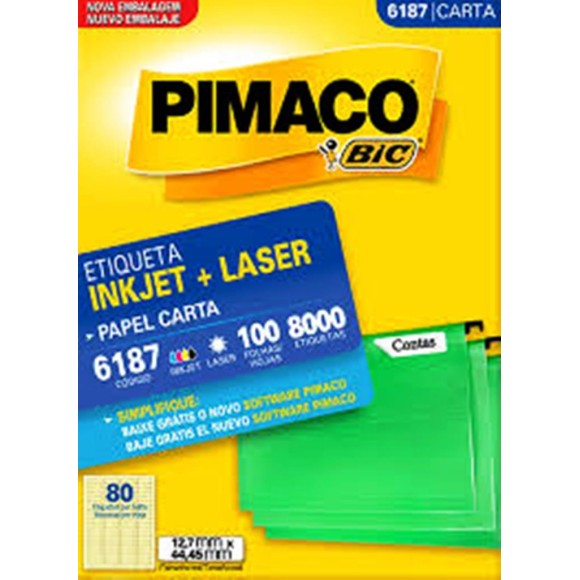  ETIQUETA 6187 COM 8000 UNIDADES PIMACO