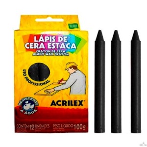 LAPIS ESTACA 520 PRETO C/12 ACRILEX