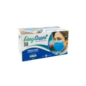 MÁSCARA TNT DESCARTÁVEL TRIPLA AZUL C/50 EASYSUPRI