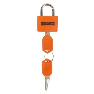 CADEADO COM CHAVE 9540 LARANJA COM 2 PEÇAS SESTINI