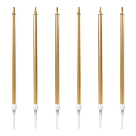 VELA PALITO 13CM DOURADA 440 C/6 UNIDADES MAKE