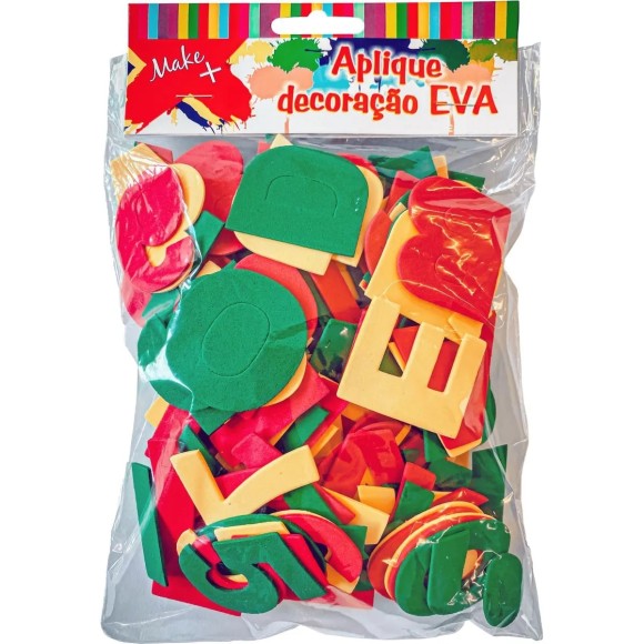 ALFABETO MÓVEL EVA 4CM X 1,6MM 880 C/148 UNIDADES MAKE