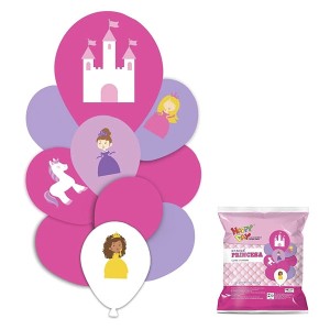 BALÃO BEXIGA KIT BUQUE PRINCESA C/10 HAPPY DAY