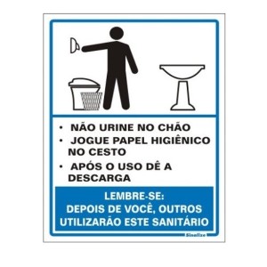 PLACA PVC 15X20 LEMBRE-SE SANITARIO MASCULINO SINALIZE