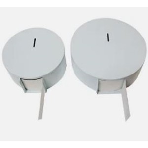 SUPORTE DE PAPEL HIGIÊNICO ROLÃO METAL BRANCO COM  PORTA CADEADO GLOBO