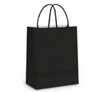 SACOLA DE PAPEL PRETA 14 X 9 X 21,5 CM REF.156 ZAGAROLLO