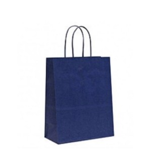 SACOLA DE PAPEL AZUL MARINHO 18 X 10,5 X 34 CM REF.114 ZAGAROLLO