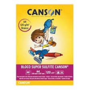 BLOCO DE DESENHO A4 BRANCO 120G/M² COM 30 FOLHAS CANSON