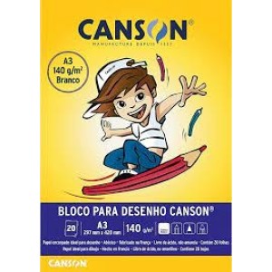 BLOCO DE DESENHO A3 140G BRANCO 20FLS CANSON