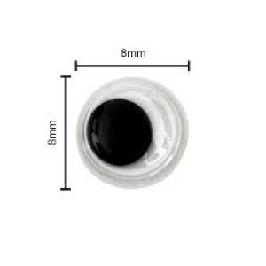 OLHO MOVEL 8MM COM 100 UNIDADES