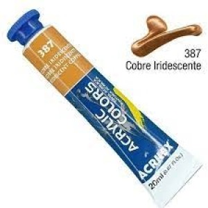 TINTA ACRÍLICA BISNAGA 20ML METÁLICA 387 COBRE IRRIDESCENTE ACRILEX