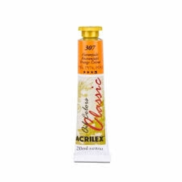 TINTA ÓLEO BISNAGA 20ML REF.307 ALARANJADO ACRILEX