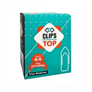CAIXA DE CLIPS METÁLICOS 6/0 COM 220 UNIDADES TOP CLIPS