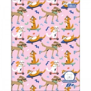 CADERNO 40FLS 1,0x1,0 QUADRICULADO COLEGIAL CAPA DURA BROCHURA D+ TILIBRA
