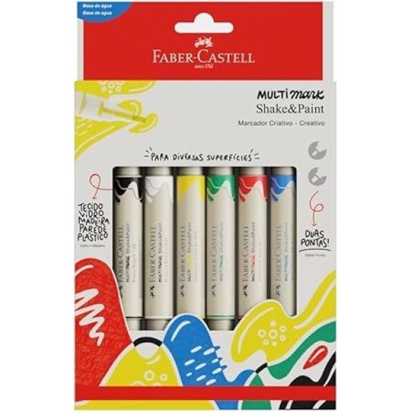 MARCADOR MULTIMARKER 2 PONTAS 6 CORES FABER CASTELL