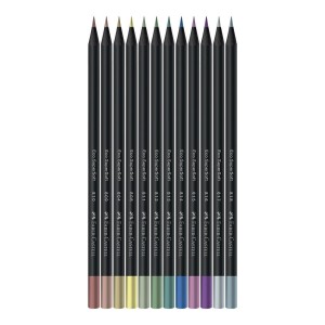 LÁPIS 12 CORES METÁLICAS SUPERSOFT FABER CASTELL