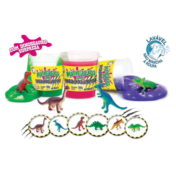 KIMELEKA SLIME DINOSSAUROS 180G ACRILEX