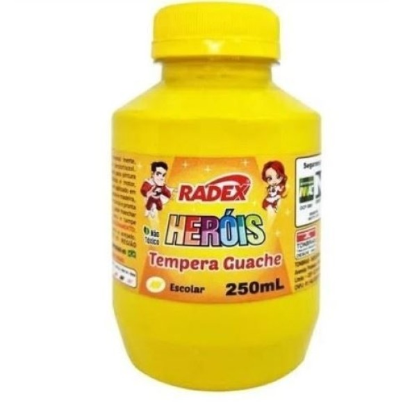 TINTA GUACHE 250ML AMARELO 2566 RADEX