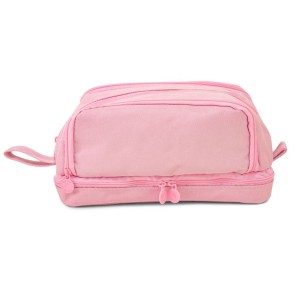 ESTOJO TECIDO MÉDIO 4 DIVISÕES ROSA PASTEL POLIBRAS