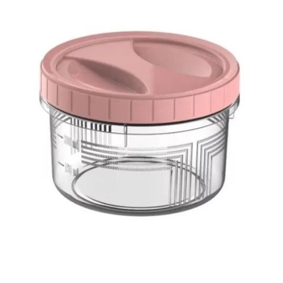 POTE REDONDO PLÁSTICO 500ML TAMPA DE ROSCA ROSA UNINJET