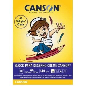 BLOCO DE DESENHO A3 140G CREME 20FLS CANSON