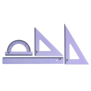 KIT GEOMETRIA 4 PEÇAS NEW LINE LILÁS PASTEL MAXCRIL