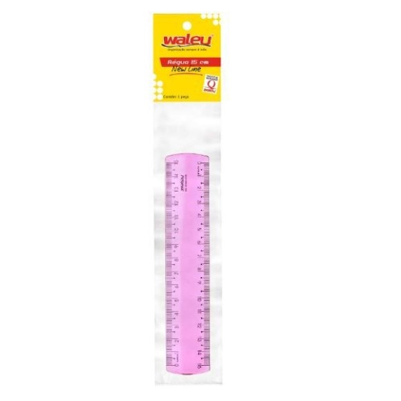 RÉGUA 15CM ROSA NEW LINE MAXCRIL