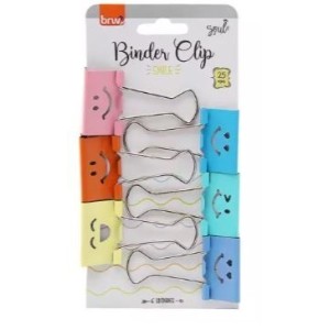 BINDER CLIPS EMOJI NEON 25MM 6 UNIDADES BRW