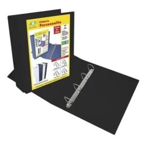 PASTA FICHÁRIO A4 LOMBO 7,5CM 4 ARGOLAS PERSONALITÉ PRETA ACP