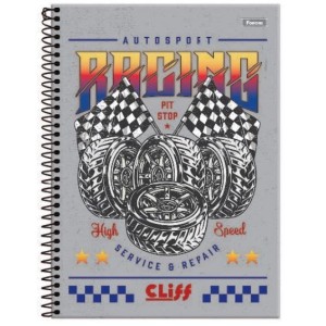 CADERNO 1/4 80FLS CAPA DURA ESPIRAL CLIFF MASCULINO FORONI