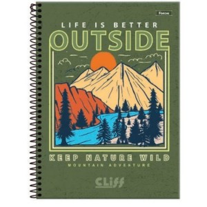 CADERNETA 1/8 80FLS CAPA DURA ESPIRAL CLIFF MASCULINO FORONI