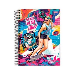 CADERNO 96FLS 1 MATÉRIA UNIVERSITÁRIO CAPA DURA ESPIRAL TEEN WAY JANDAIA 