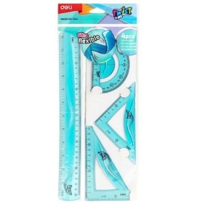 KIT GEOMETRIA 4 PEÇAS TWIST ME FLEXIVEL DELI