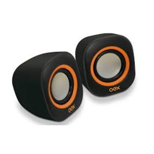 CAIXA DE SOM ROUND X 8W SK100 USB/P2 PRETO/LARANJA OEX