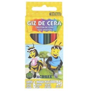 GIZ DE CERA COM 6 CORES ACRILEX