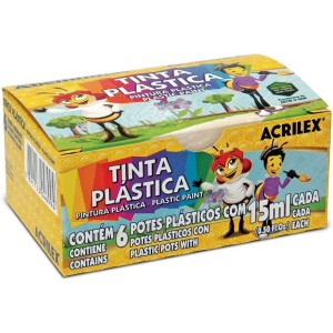 TINTA PLÁSTICA 6 CORES REF.3215 ACRILEX
