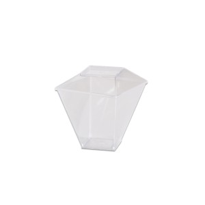 COPO PLASTICO QUADRATTO CRISTAL 100ML PRAFESTA