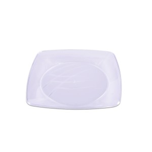 PRATO PLASTICO QUADRADO MÉDIO CRISTAL C/10 PRAFESTA